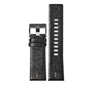 PCCWBCPJC Bracelet de montre en cuir for hommes, Compatible avec Diesel DZ7257 DZ4323 DZ7348 DZ7313 DZ7312 DZ7350, grand cadran riveté en cuir de vache(Black black buckle,27mm)