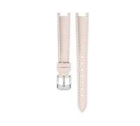 PCCWBCPJC Bracelet de montre en cuir lisse à Interface Concave, Compatible avec Tissot for hommes et femmes, accessoires de montre(Beige-silver,20x12mm)