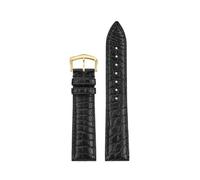 PCCWBCPJC Bracelet en cuir Alligator 18mm 20mm Compatible avec Cartier Solo Must De London Ronde, bracelet De montre De remplacement De luxe noir(Black golden,20mm-Width)