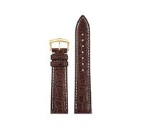 PCCWBCPJC Bracelet en cuir Alligator 18mm 20mm Compatible avec Cartier Solo Must De London Ronde, bracelet De montre De remplacement De luxe noir(Brown White-golden,20mm-Width)