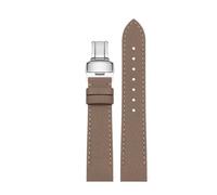 PCCWBCPJC Bracelet en cuir de vache, Compatible avec Cartier Dumont, Bracelet de montre en cuir de veau à dégagement rapide, boucle ardillon en acier(B-elephant grey-s,17.5mm)