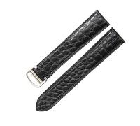 PCCWBCPJC Une variété de styles disponibles Bracelet de montre crocodile noir marron compatible avec le bracelet de montre en cuir Cartier Solo 17 20 22 24 25 mm(Black-Steel-Z4,17mm)