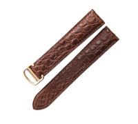 PCCWBCPJC Une variété de styles disponibles Bracelet de montre crocodile noir marron compatible avec le bracelet de montre en cuir Cartier Solo 17 20 22 24 25 mm(Brown-Rose-Z4,17mm)