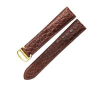 PCCWBCPJC Une variété de styles disponibles Bracelet de montre crocodile noir marron compatible avec le bracelet de montre en cuir Cartier Solo 17 20 22 24 25 mm(Brown-Golden-Z4,20mm)