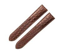 PCCWBCPJC Une variété de styles disponibles Bracelet de montre crocodile noir marron compatible avec le bracelet de montre en cuir Cartier Solo 17 20 22 24 25 mm(Brown-No Buckle,17mm)