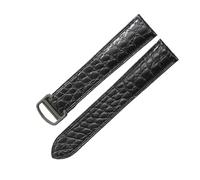 PCCWBCPJC Une variété de styles disponibles Bracelet de montre crocodile noir marron compatible avec le bracelet de montre en cuir Cartier Solo 17 20 22 24 25 mm(Black-Black-Z4,18mm)