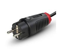 PCE Fiche électrique mâle 0512-sr avec terre – Tout caoutchouc/thermoplastique 250 V IP54 noir/rouge