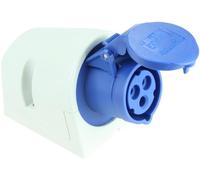 Pce - 113-6 - 16A 230V 3P Prise Industrielle Murale CEE, IP44, Bleue