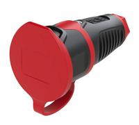 PCE 2411-src Fiche électrique femelle avec terre caoutchouc, plastique 230 V