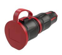 PCE 25711-sr Fiche électrique femelle avec terre 250 V noir/rouge IP54
