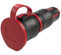 PCE 25711-sr Fiche électrique femelle avec terre 250 V noir/rouge IP54