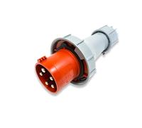 PCE 32A 3P+N+E 400V. 3 Phase. Rouge Câble Support Mâle Bouchon IP67 (0252-6)