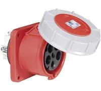 PCE - 335-6 - 63a 400v 5p Monté sur Panneau Cee Prise Industrielle, Ip67, Rouge