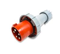 PCE 63A 3P+N+E 400V. 3 Phases. Prise Mâle Montée Câble Rouge. IP67 (035-6)