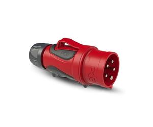 PCE 70153-6 I Connecteur inverseur de phase CEE 16 A 5p 6h IP54 GRIP I Connecteur industriel avec bornes à vis et contacts nickelés I Connecteur CEE rouge 400 V 3P+N+PE