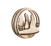 Pce Ins.Bois,Bonh.Neige,Fscmixcre.Ø7,5cm, Nature, 5pcees, 1 Set