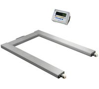 PCE Instruments Balance au sol Plage de pesée (max.) 1500 kg Lisibilité 500 g sur bloc dalimentation, sur secteur argent/acier inoxydable