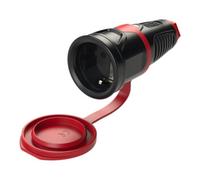 PCE Prise de courant avec terre IP54 caoutchouc intégral + bande de couvercle 16A / 250V AC / 3p (2P+E) Quantité:1