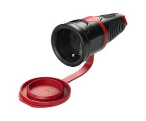 PCE Prise de courant avec terre IP54 caoutchouc intégral + bande de couvercle 16A / 250V AC / 3p (2P+E) Quantité:1