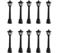 Pchnfei Lot de 10 mini lampadaires miniatures en plastique pour jardin féérique