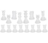 Pchnfei Lot de 16 moules d'échecs pour résine de silicone d'échecs en résine époxy, pour fabrication d'anniversaire, moules de moulage, fournitures de bijoux