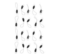 Pchnfei Lot de 20 boucles détachables noires pour téléphone portable, pendentif, petite écharpe, cordon anti-perte, tête suspendue, porte-clés, crochets, attaches