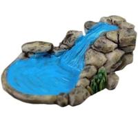 Pchnfei Mini piscine d'eau bleue miniature pour jardin, pelouse, décoration d'extérieur pour maison de poupée de montagne, artisanat, sculptures de jardin, accessoires de maison de poupée
