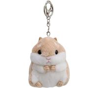 Pchnfei Porte-clés en peluche kaki mignon hamster en peluche breloques portefeuille sac à main breloques automobile porte-clés garniture porte-clés femmes porte-clés et porte-clés automobile