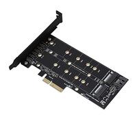 PCI-E 4X to M.2 NVMe SSD NGFF Adapter Card B-Key + M-Key Expansion Dual Interface, PCI-E Carte Adaptateur d'Extension 2 Ports, Support 2230 2242 2260 2280 20110 SSD, Compatible avec