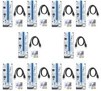 PCI-E Riser 008S WHITE - Set de 10, USB 3.0, 60cm de câble, slot renforcé pour mining rigs