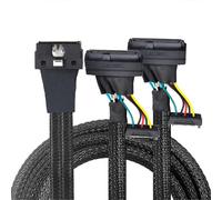 PCI-E Slimline LP Low Profile SFF-8654 8I 74P to 2X SFF-8639 U.2 U2 with 15P Power NVME for SSD Cabl