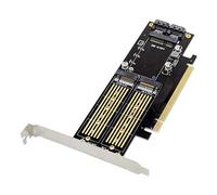 PCI-E X16 to M.2 NGFF SSD + msata SSD Adapter Card PCIe M.2 & mSATA NVMe Expansion Converter Card sata3.0 mkey M sata bkey