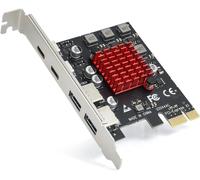 PCI Express USB 3.2 Gen1 5Gbps Card,4 Ports Expansion Card (2 x Type-C,2 x USB-A),Standalone Power Supply HUB US B Internal for Desktop PC Mac Windows 11/10/8/7/XP/Vista