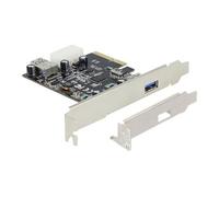 Delock PCI Express x4 Card > 1 x external + 1 x internal SuperSpeed USB 10 Gbps (USB 3.1, Gen 2) - Adaptateur USB - PCIe 3.0 x4 profil bas - USB 3.1 x 1 + USB 3.1 (interne) x 1 G