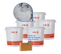 PCI Lot de 5 seaux de mélange de 30 litres avec 1 éponge kör4u pour mélanger la colle à carrelage, le mortier, le mastic