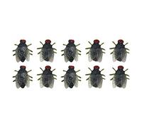 PciDinFo 10 Pièces Mouche Simulation Figurine Insecte Blague Effet Réaliste Finition Précise Bonne Solidité Convient Fête Halloween Soirées Maison, Grand