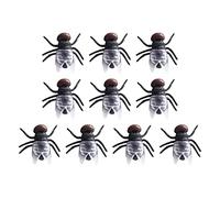PciDinFo 10 Pièces Mouche Simulation Figurine Insecte Blague Effet Réaliste Finition Précise Bonne Solidité Convient Fête Halloween Soirées Maison, Le noir