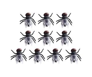 PciDinFo 10 Pièces Mouche Simulation Figurine Insecte Blague Effet Réaliste Finition Précise Bonne Solidité Convient Fête Halloween Soirées Maison, Le noir