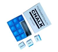 PciDinFo 12 Pièces Craies de Billard Accessoires de Queue Fournitures Tournois Compactes Pratiques Revêtement Antidérapant Adapté pour Décoration Soirées, Bleu