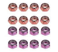 PciDinFo 16 écrous D'axe de Skateboard, écrous D'axe de Truck de Longboard, Visserie de Rechange pour Skateboard, Accessoires en Acier Au Carbone, Chocolat Violette