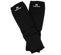 PciDinFo 2 Pièces Protège-Tibias pour Sparring avec Protège-Pied Antidérapant Mousse Dense Absorbante Matière Flexible Protection Renforcée Adapté Au MMA Muay