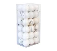 PciDinFo 36 Pièces Boule de Noël Ornement Suspendu Décor Miniature Incassable Léger Adapté pour Don Cadeau Bureau Maison Fête, Blanc