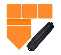 PciDinFo 5 Pièces Baseball Base Ensemble de Bases à Poser Jeu de Softball Plaque de Marbre Fabrication Caoutchouc Robuste Étanche Adapté à La Pratique Adulte P, Orange