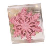 PciDinFo 6 Pièces Flocon de Neige Ornement Brillant de Sapin de Noël Pendentif Goutte Décoratif pour Arbre Guirlande Intérieur Réception Convient à, Rose
