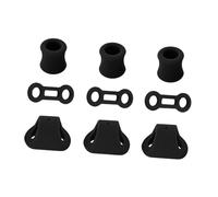 PciDinFo 9 Pièces Anneau Mousqueton Escalade Outil Blocage Cordes Rappel Anneau Rigging Positionnement Bague Fixation Descendeur Silicone Formes Variées pour, Noir