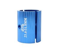 PciDinFo Adaptateur D'entretoise de Potence de Vélo en 2 Pièces, Manchon Réducteur de Potence en Alliage D'aluminium, Convertisseur de Diamètre de Guid, Bleu 25.4-31.8mm