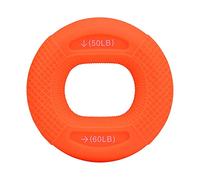 PciDinFo Anneau de Renforcement de Préhension, Entraîneur de Doigts et de Poignets, Ajustable en Silicone Antidérapant pour Exercices de La Main et, Orange 50LB 60LB