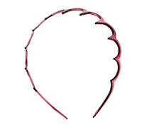 PciDinFo Bandeau à Dents Profondes pour Cheveux Serre-tête Ondulé en Plastique Accessoire pour Femmes Peigne à Cheveux pour Maintenir les Cheveux Bien Rangés, Vin rouge