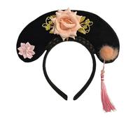 PciDinFo Bandeau Chinois Serre-tête Fleurs Franges Couronne Costume Impératrice En Peluche Douce Destiné pour Femme Accessoire Fête Photographie Scène Danse Or, F