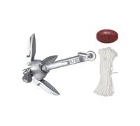 PciDinFo Bouée d'ancrage Pliable à Grappin avec Corde de 20 M, Ancre à Griffe Pliable pour Kayak, Annexe, Radeau, Voilier, Pêche et Planches à Pagaie, 0.7 kg